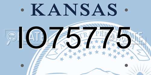 IO75775 Kansas License Plate