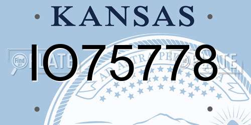 IO75778 Kansas License Plate