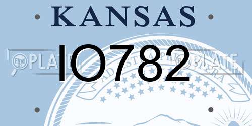 IO782 Kansas License Plate