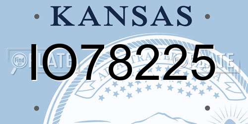 IO78225 Kansas License Plate