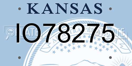 IO78275 Kansas License Plate
