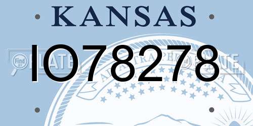 IO78278 Kansas License Plate