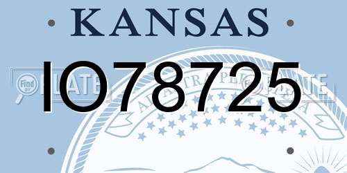 IO78725 Kansas License Plate