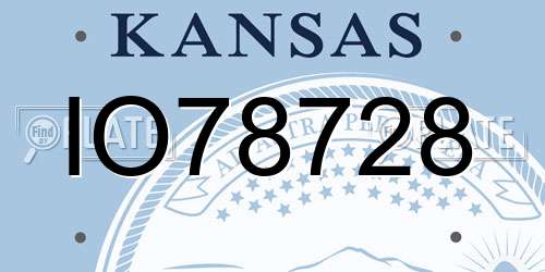 IO78728 Kansas License Plate