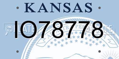 IO78778 Kansas License Plate