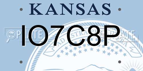 IO7C8P Kansas License Plate