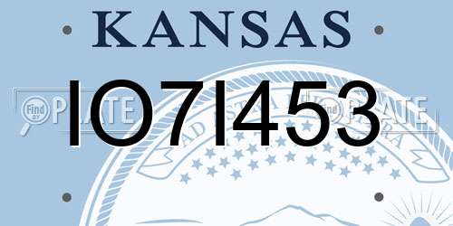 IO7I453 Kansas License Plate