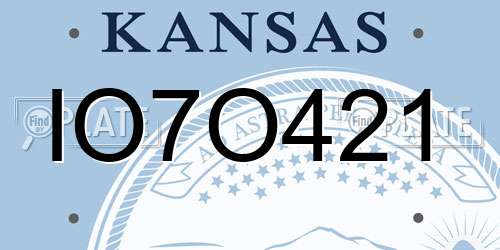 IO7O421 Kansas License Plate