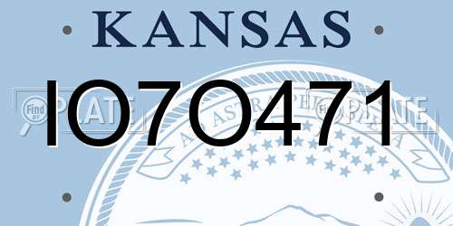 IO7O471 Kansas License Plate