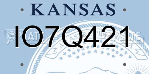 IO7Q421 Kansas License Plate
