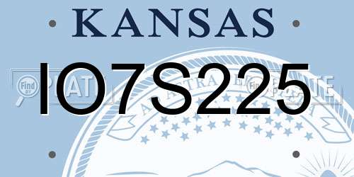 IO7S225 Kansas License Plate