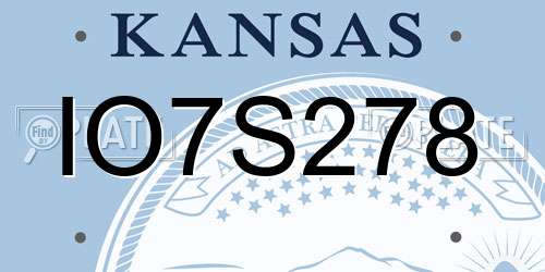 IO7S278 Kansas License Plate