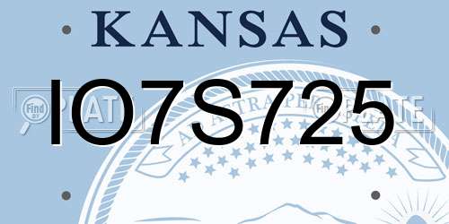 IO7S725 Kansas License Plate
