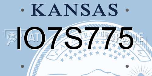 IO7S775 Kansas License Plate