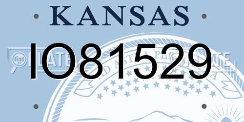 IO81529 Kansas License Plate