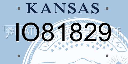IO81829 Kansas License Plate