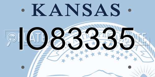 IO83335 Kansas License Plate