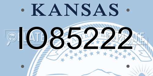 IO85222 Kansas License Plate