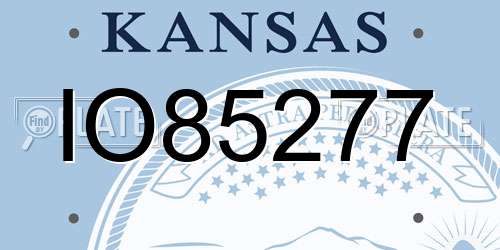 IO85277 Kansas License Plate