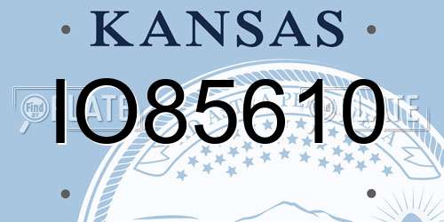 IO85610 Kansas License Plate
