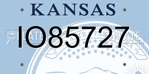 IO85727 Kansas License Plate