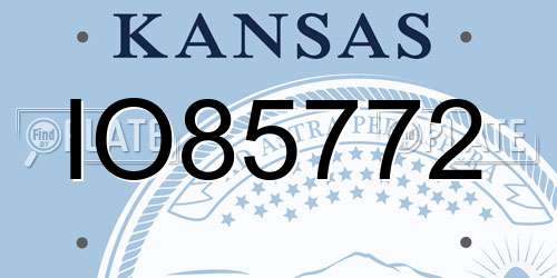 IO85772 Kansas License Plate