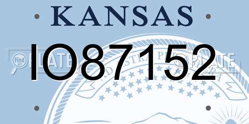 IO87152 Kansas License Plate