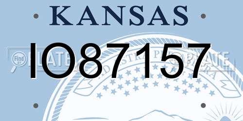 IO87157 Kansas License Plate