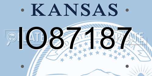 IO87187 Kansas License Plate