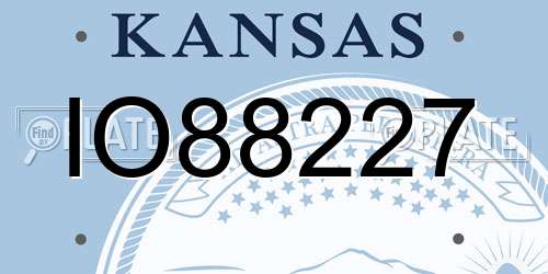 IO88227 Kansas License Plate