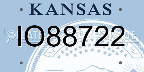 IO88722 Kansas License Plate