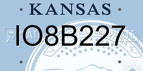 IO8B227 Kansas License Plate