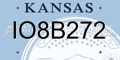 IO8B272 Kansas License Plate