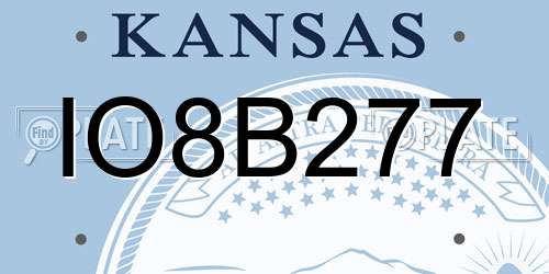 IO8B277 Kansas License Plate