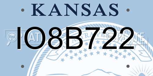 IO8B722 Kansas License Plate