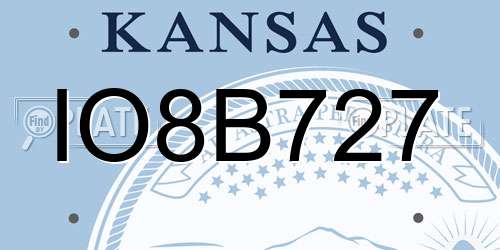 IO8B727 Kansas License Plate