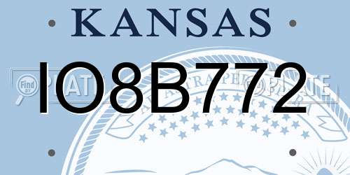 IO8B772 Kansas License Plate
