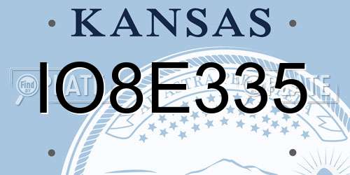 IO8E335 Kansas License Plate