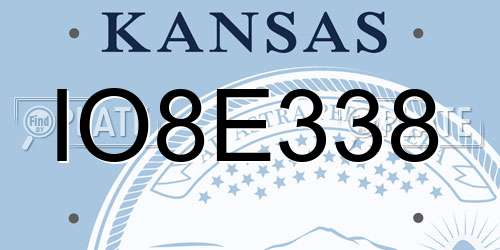 IO8E338 Kansas License Plate