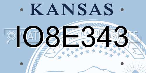 IO8E343 Kansas License Plate