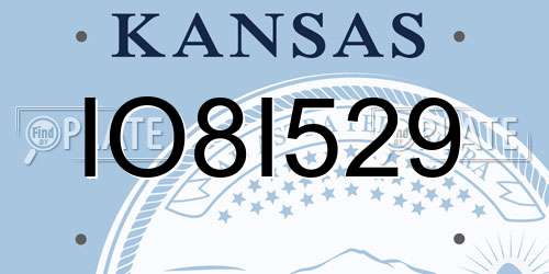 IO8I529 Kansas License Plate