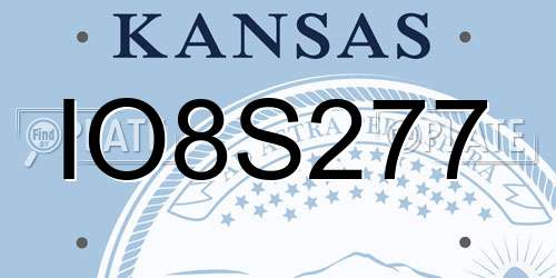 IO8S277 Kansas License Plate