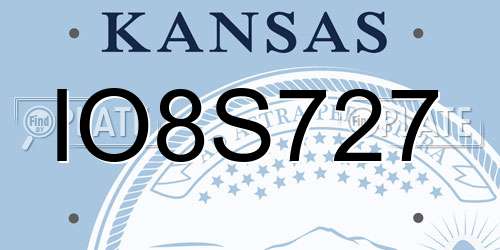 IO8S727 Kansas License Plate