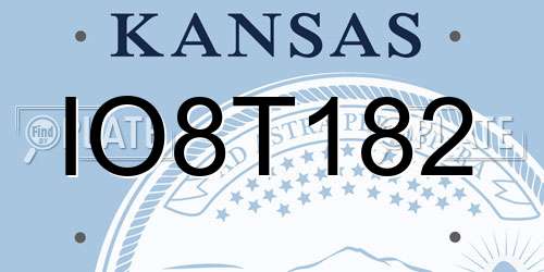 IO8T182 Kansas License Plate