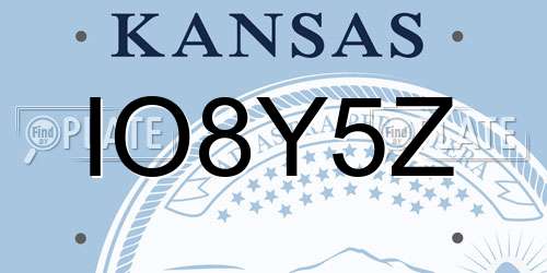 IO8Y5Z Kansas License Plate
