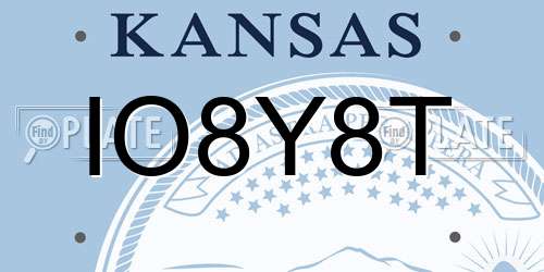 IO8Y8T Kansas License Plate