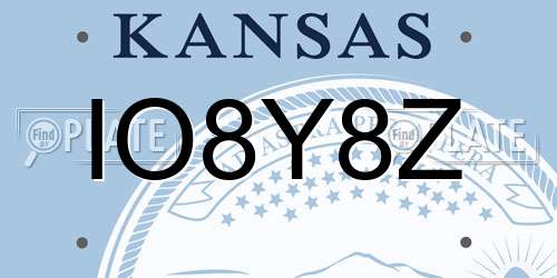 IO8Y8Z Kansas License Plate