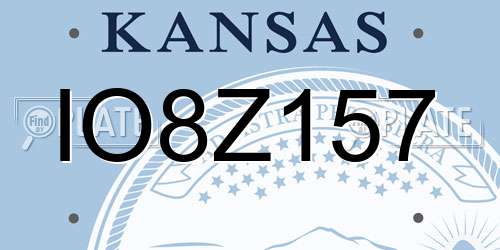 IO8Z157 Kansas License Plate