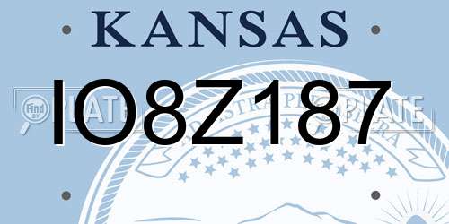 IO8Z187 Kansas License Plate