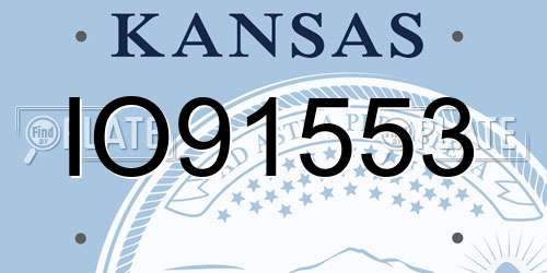 IO91553 Kansas License Plate